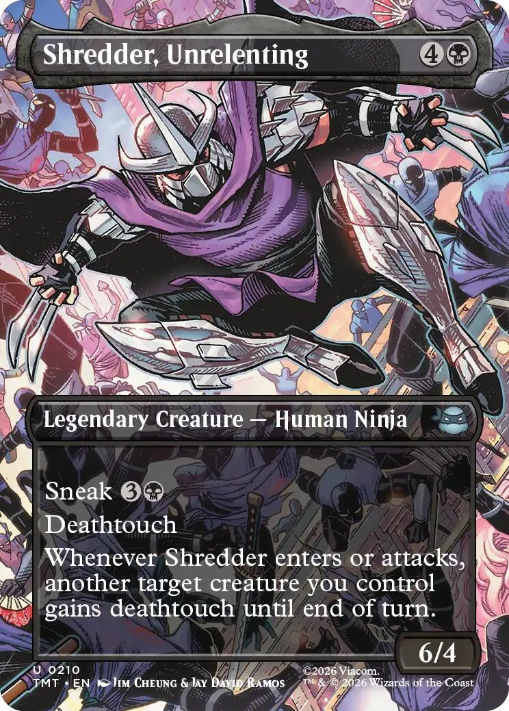 Image for Shredder, Unrelenting (Borderless) (Teenage Mutant Ninja Turtles) (210) - Magic: The Gathering