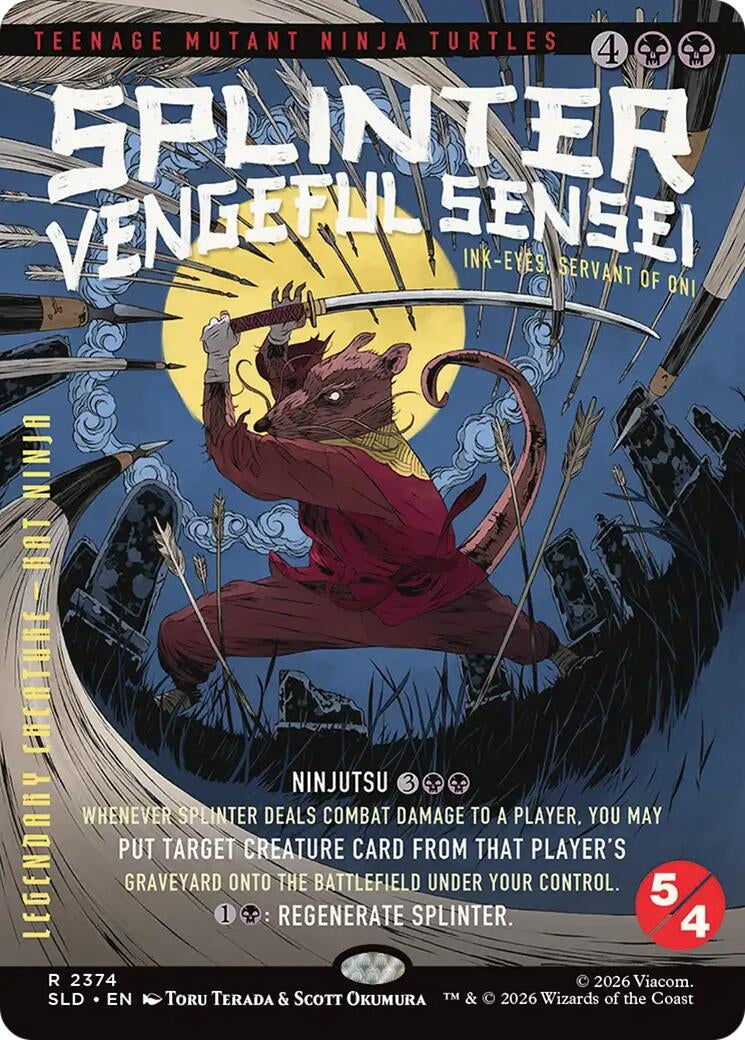 Image for Splinter, Vengeful Sensei - Ink-Eyes, Servant of Oni (Secret Lair Drop Series) (2374) (SLD) - Magic: The Gathering