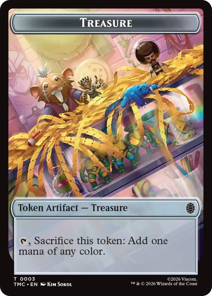 Image for Treasure // Clue Double-Sided Token (Teenage Mutant Ninja Turtles) (3 // 2) - Magic: The Gathering