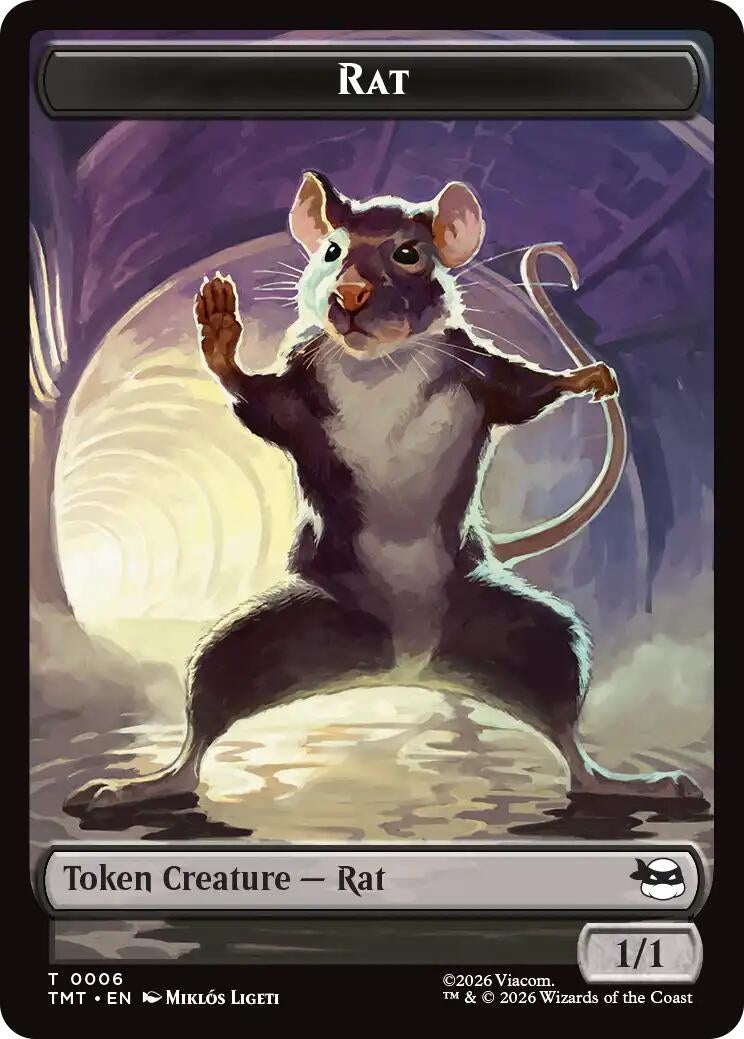 Image for Rat // Food Double-Sided Token (Teenage Mutant Ninja Turtles) (6 // 8) - Magic: The Gathering