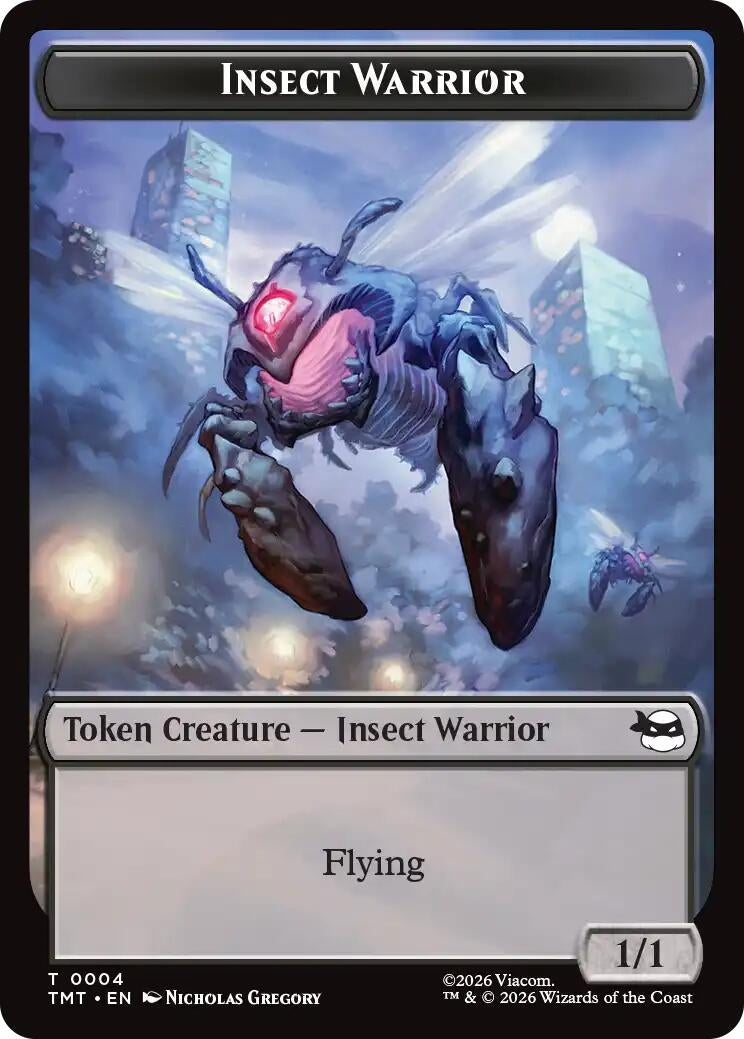Image for Insect Warrior // Food Double-Sided Token (Teenage Mutant Ninja Turtles) (4 // 8) - Magic: The Gathering