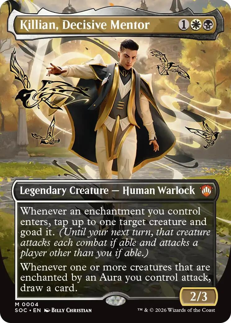 Image for Killian, Decisive Mentor (Borderless) (Secrets of Strixhaven) (4) - Magic: The Gathering