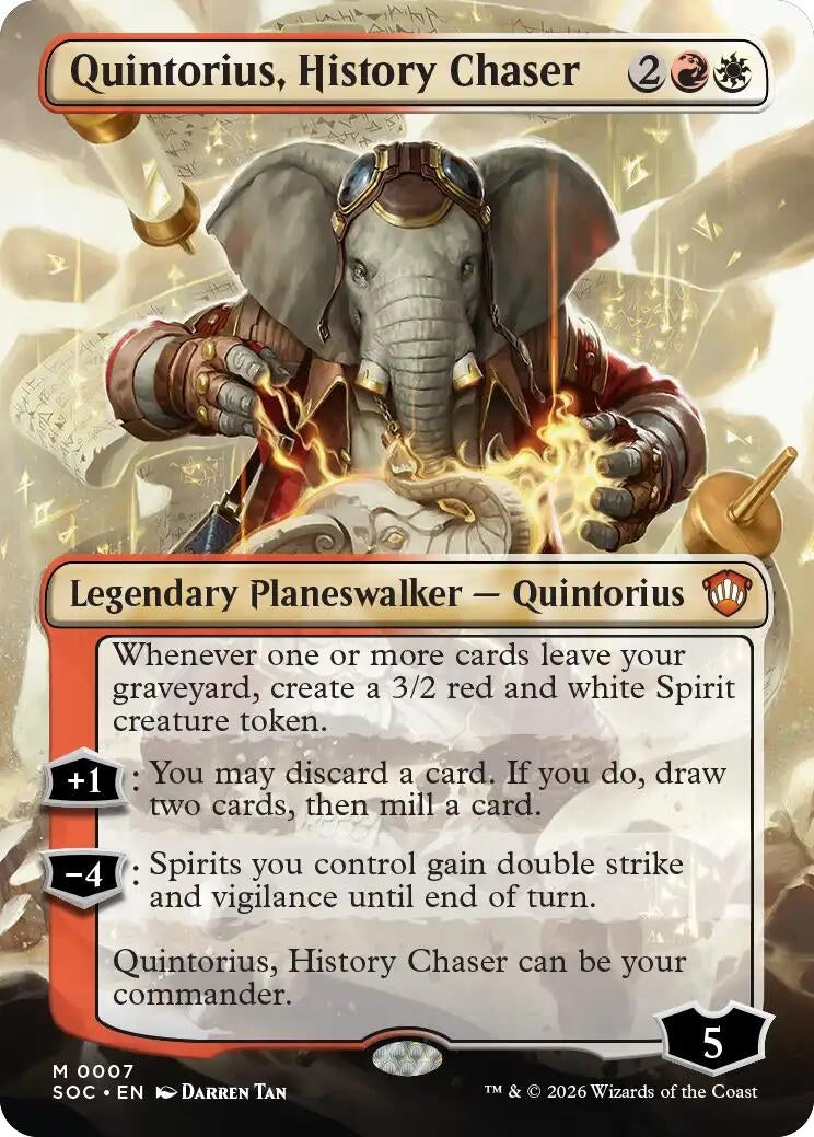 Image for Quintorius, History Chaser (Borderless) (Secrets of Strixhaven) (7) - Magic: The Gathering