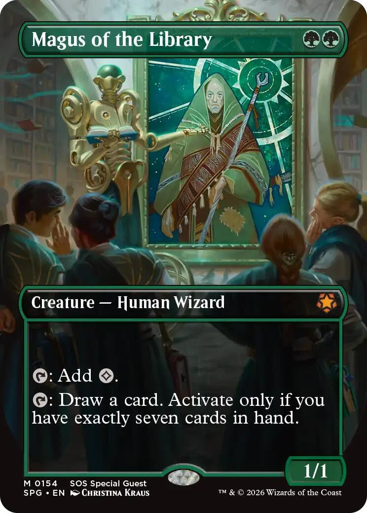 Image for Magus of the Library (Borderless) (Special Guests) (154) (SPG) - Magic: The Gathering
