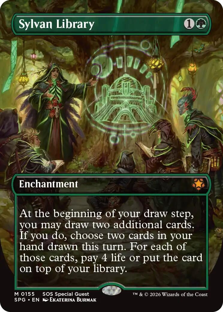 Image for Sylvan Library (Borderless) (Special Guests) (155) (SPG) - Magic: The Gathering