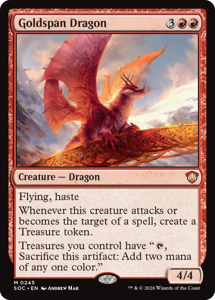 Image for Goldspan Dragon (Secrets of Strixhaven) (245) - Magic: The Gathering
