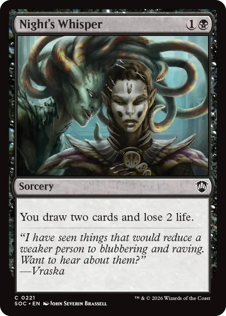 Image for Night's Whisper (Secrets of Strixhaven) (221) - Magic: The Gathering