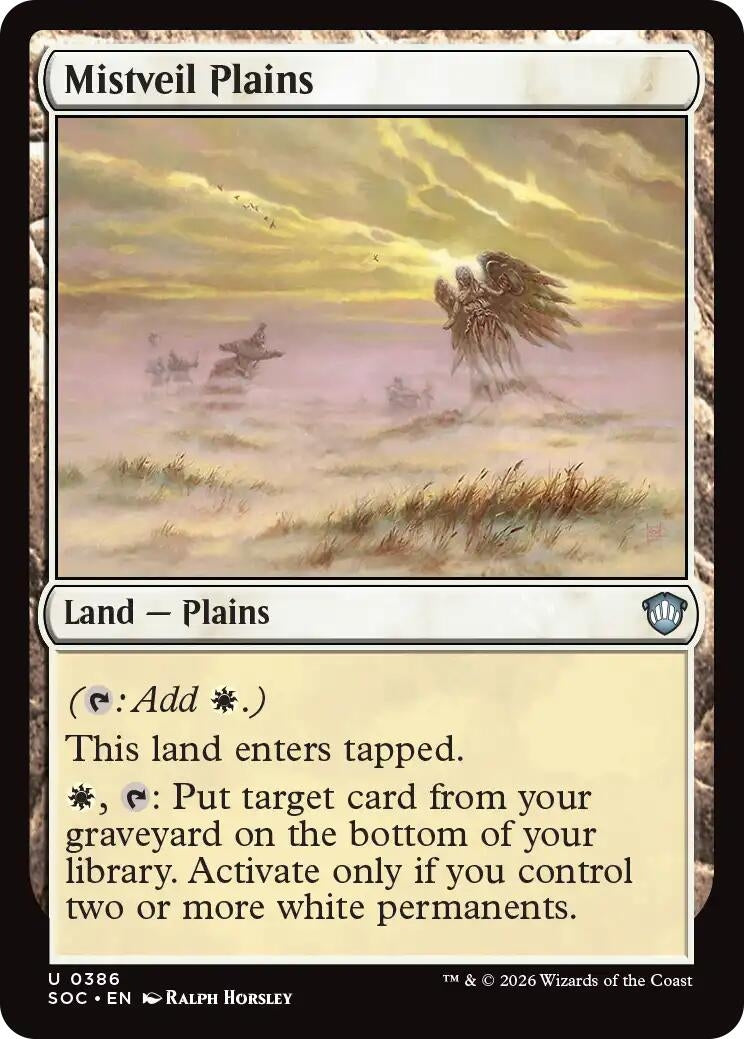 Image for Mistveil Plains (Commander: Secrets of Strixhaven) (386) - Magic: The Gathering