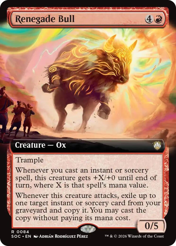 Image for Renegade Bull (Extended Art) (Commander: Secrets of Strixhaven) (84) - Magic: The Gathering