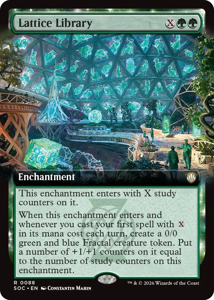 Image for Lattice Library (Extended Art) (Commander: Secrets of Strixhaven) (88) - Magic: The Gathering