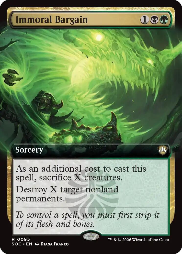 Image for Immoral Bargain (Extended Art) (Commander: Secrets of Strixhaven) (95) - Magic: The Gathering