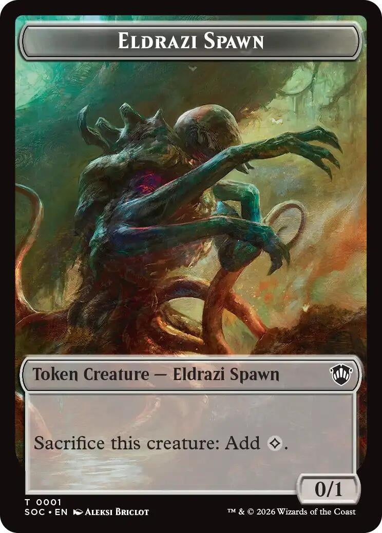 Image for Eldrazi Spawn // Worm Double-Sided Token (Commander: Secrets of Strixhaven) (1 // 26) - Magic: The Gathering