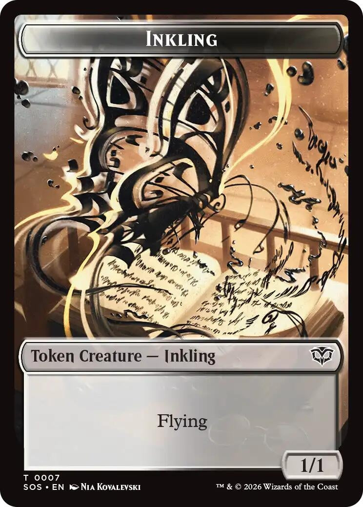 Image for Inkling (0007) // Spirit (0011) Double-Sided Token (Secrets of Strixhaven) (7 // 11) - Magic: The Gathering