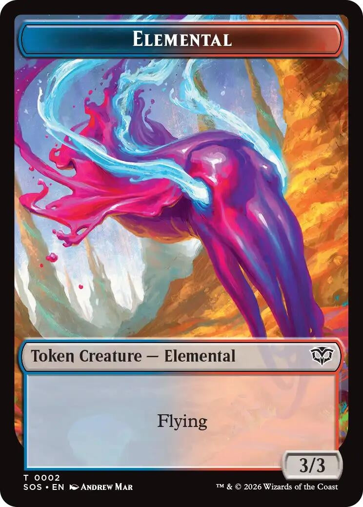 Elemental (0002) // Treasure Double-Sided Token (Secrets of Strixhaven) (2 // 12)