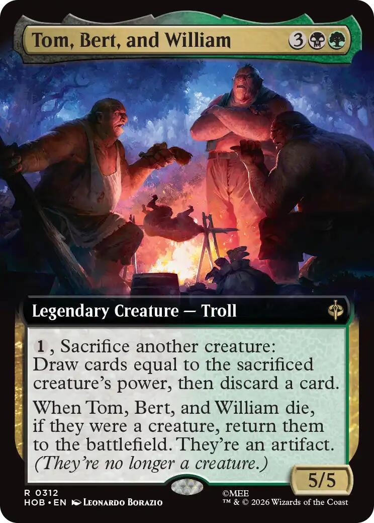 Image for Tom, Bert, and William (Extended Art) (The Hobbit) (312) (HOB) - Magic: The Gathering