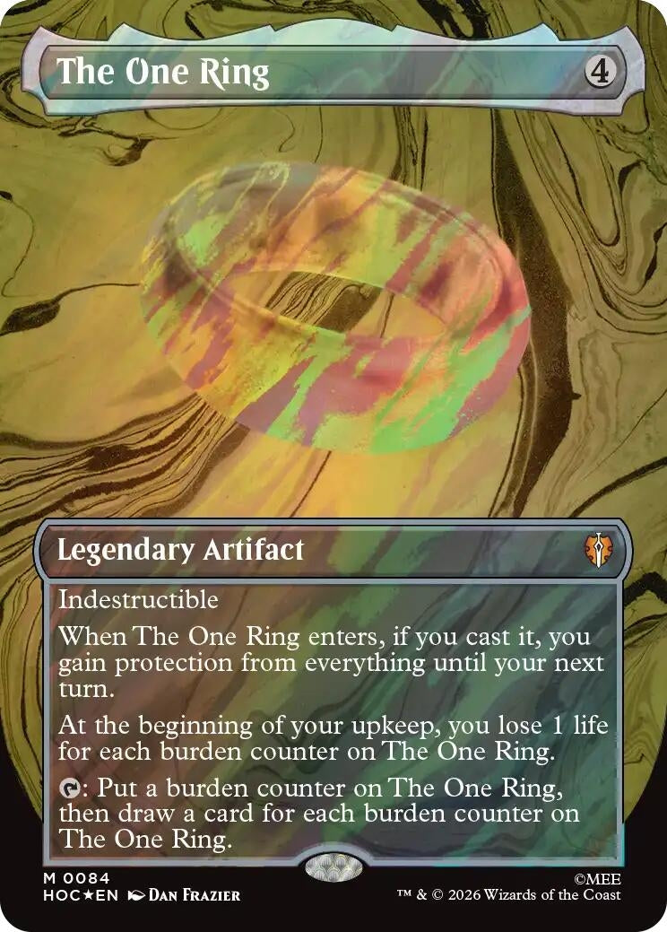 Image for The One Ring (Borderless) (Surge Foil) (The Hobbit: Eternal-Legal) (84) (HOC) - Magic: The Gathering