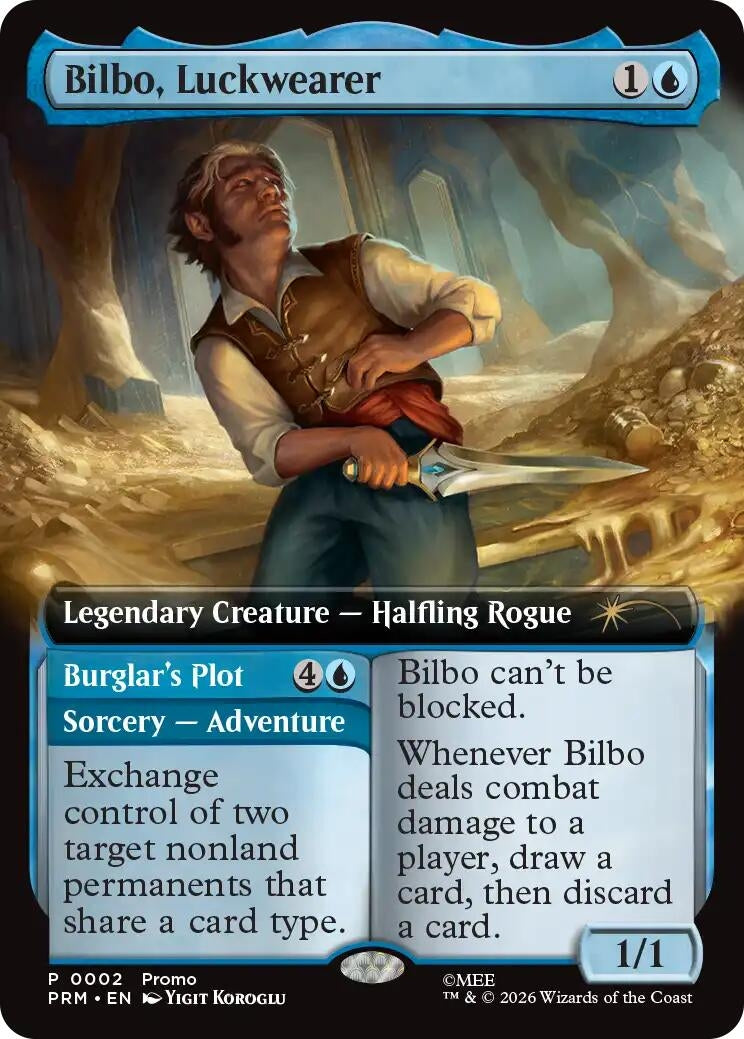 Image for Bilbo, Luckwearer (Extended Art) (Promo Pack: The Hobbit) (2) (PRM) - Magic: The Gathering