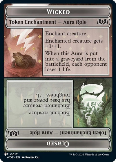 Wicked Role / Cursed Role (WOE) // Treasure (MH3) Double-sided Token (The List Reprints) (17 // 34) (LIST)