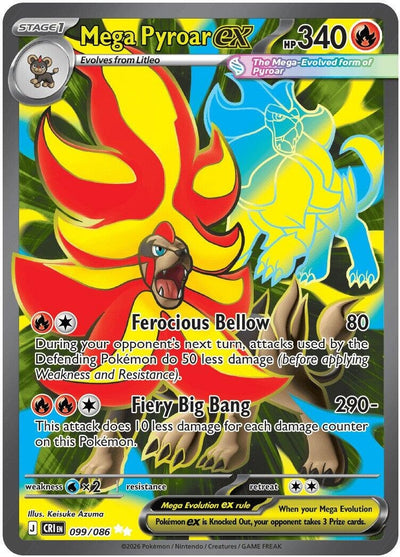 Mega Pyroar ex (ME04: Chaos Rising) (099/086)