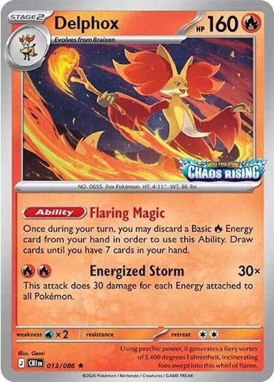Delphox - 013/086 (Chaos Rising Stamped) (Miscellaneous Cards & Products) (013/086)