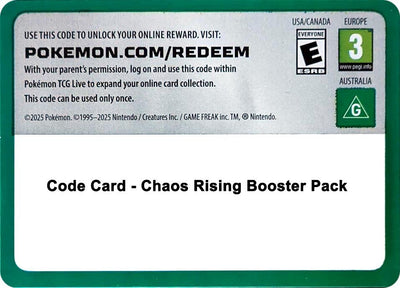 Code Card - Chaos Rising Booster Pack (ME04: Chaos Rising)