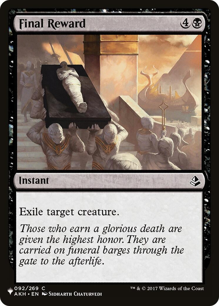 Image for Final Reward (The List Reprints) (92) (LIST) - Magic: The Gathering