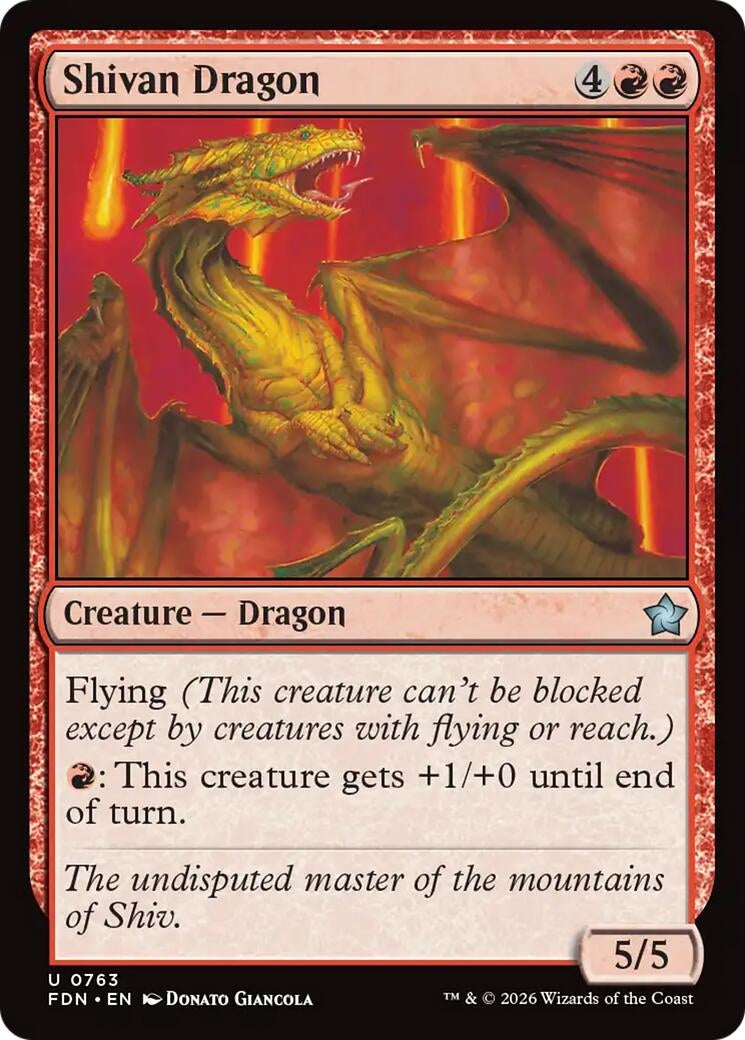 Image for Shivan Dragon (0763) (Foundations) (763) (FDN) - Magic: The Gathering