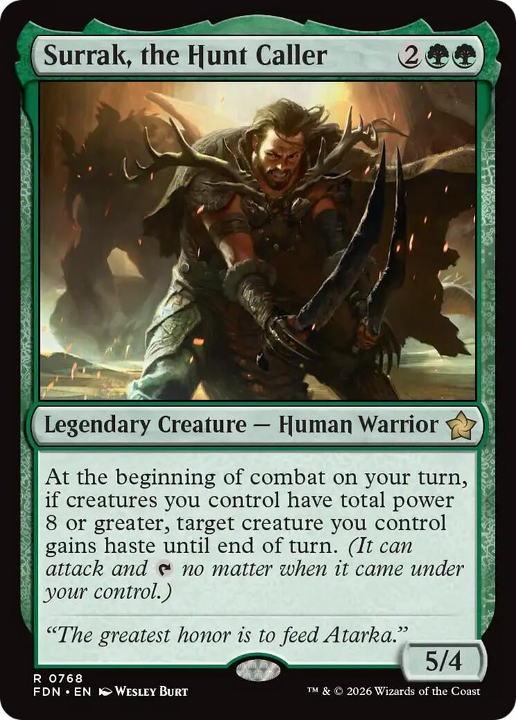 Image for Surrak, the Hunt Caller (0768) (Foundations) (768) (FDN) - Magic: The Gathering
