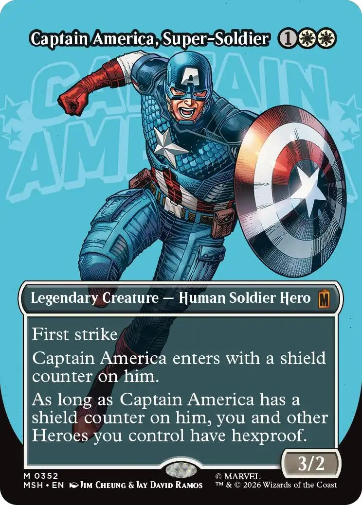 Image for Captain America, Super-Soldier (Borderless) (0352) (Marvel Super Heroes) (352) - Magic: The Gathering