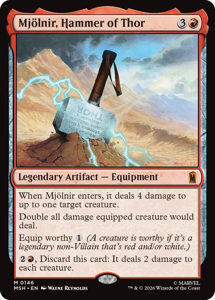 Image for Mjolnir, Hammer of Thor (Marvel Super Heroes) (146) - Magic: The Gathering