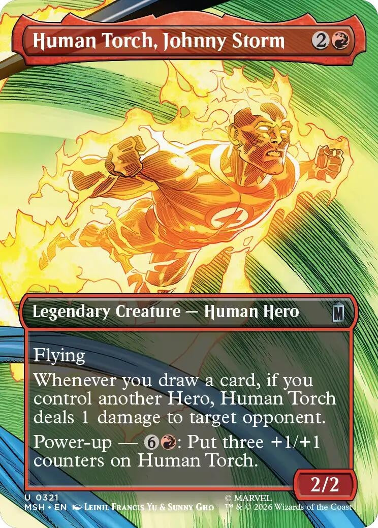 Image for Human Torch, Johnny Storm (Borderless) (Marvel Super Heroes) (321) - Magic: The Gathering