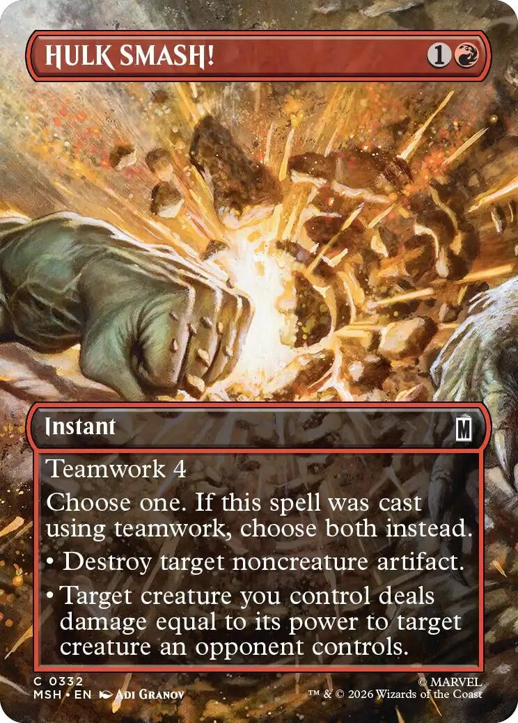 Image for HULK SMASH! (Borderless) (Marvel Super Heroes) (332) - Magic: The Gathering