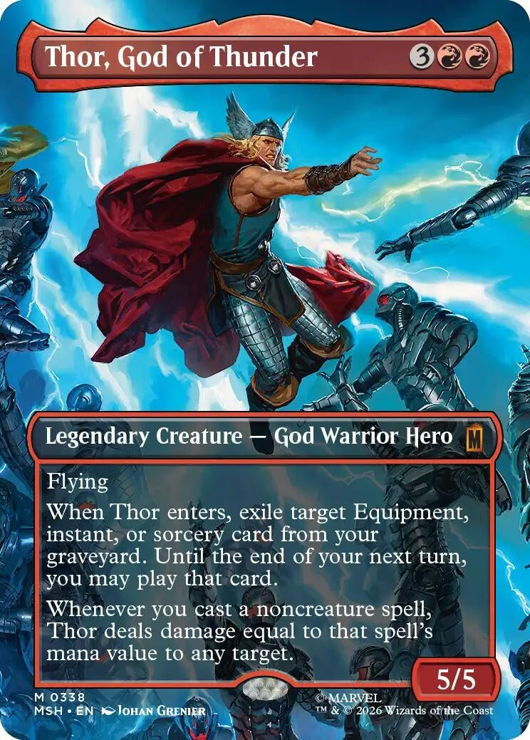 Image for Thor, God of Thunder (Borderless) (0338) (Marvel Super Heroes) (338) - Magic: The Gathering