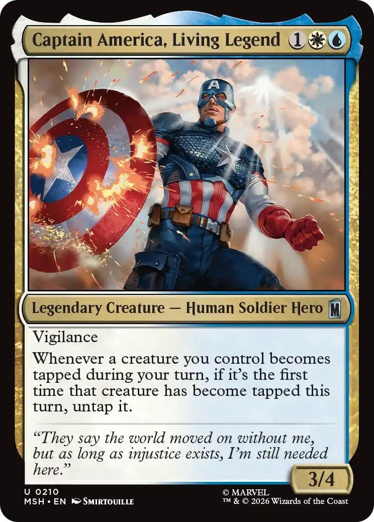 Image for Captain America, Living Legend (Marvel Super Heroes) (210) - Magic: The Gathering