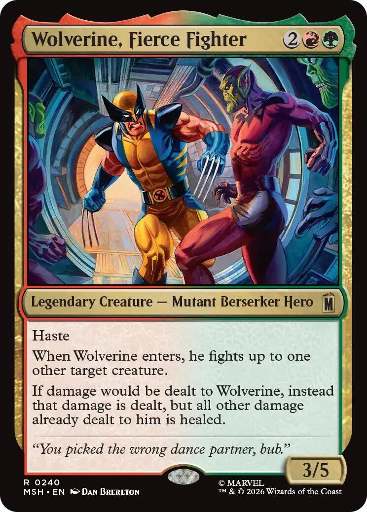 Image for Wolverine, Fierce Fighter (Marvel Super Heroes) (240) - Magic: The Gathering