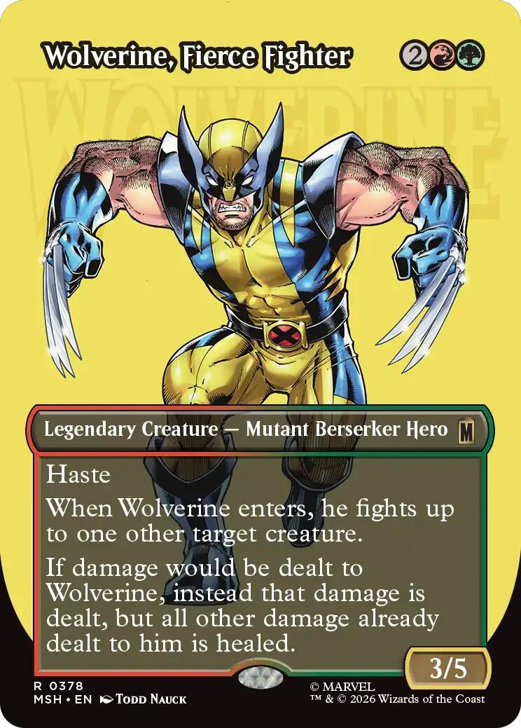 Image for Wolverine, Fierce Fighter (Borderless) (Marvel Super Heroes) (378) - Magic: The Gathering
