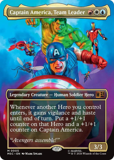 Captain America, Team Leader (Borderless) (Commander: Marvel Super Heroes) (5)