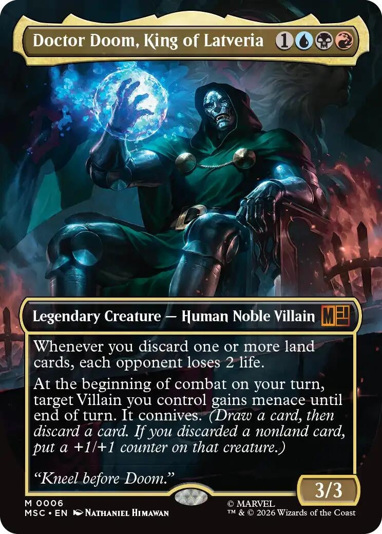 Image for Doctor Doom, King of Latveria (Borderless) (Commander: Marvel Super Heroes) (6) - Magic: The Gathering
