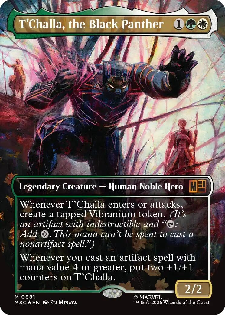 Image for T'Challa, the Black Panther (Borderless) (Surge Foil) (Commander: Marvel Super Heroes) (881) - Magic: The Gathering