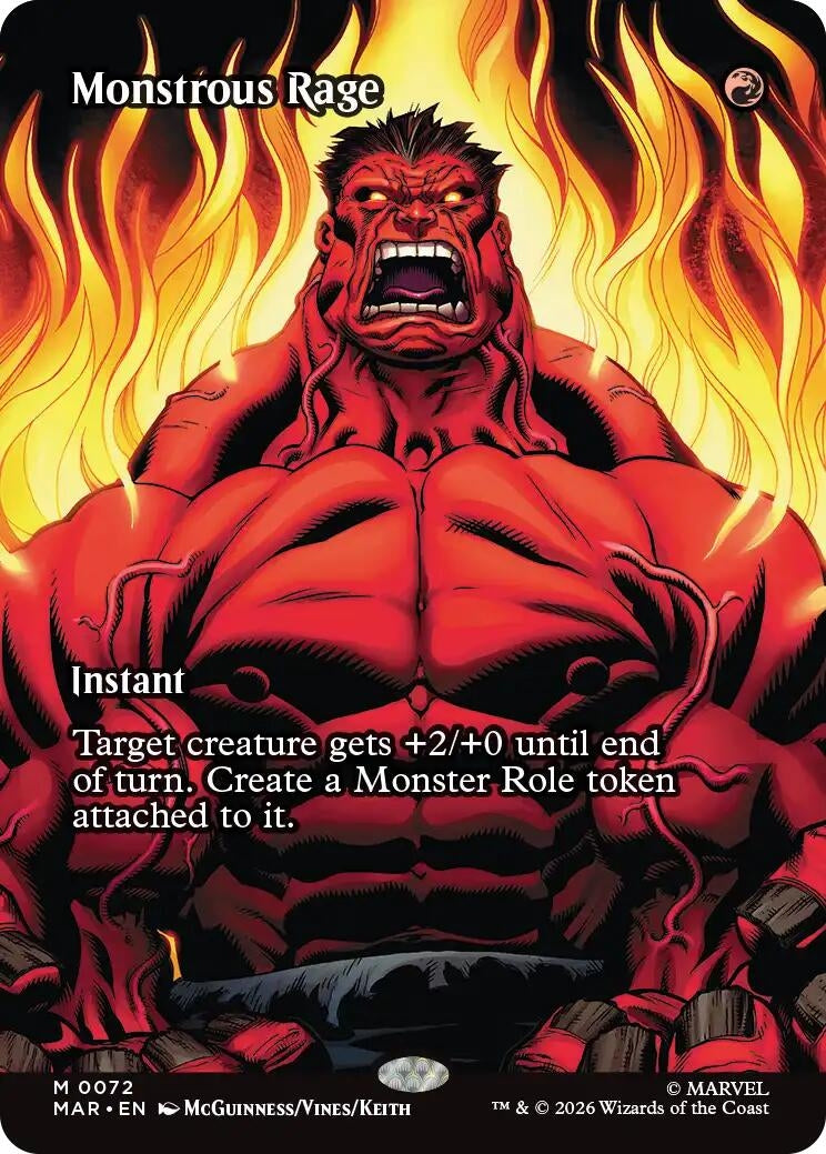 Image for Monstrous Rage (Borderless) (Marvel Universe Eternal-Legal) (72) - Magic: The Gathering