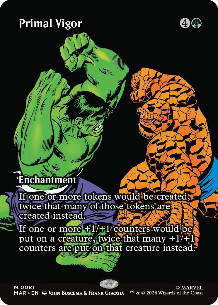 Image for Primal Vigor (Borderless) (Marvel Universe Eternal-Legal) (81) - Magic: The Gathering