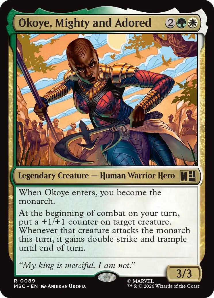 Image for Okoye, Mighty and Adored (Surge Foil) (Commander: Marvel Super Heroes) (89) - Magic: The Gathering