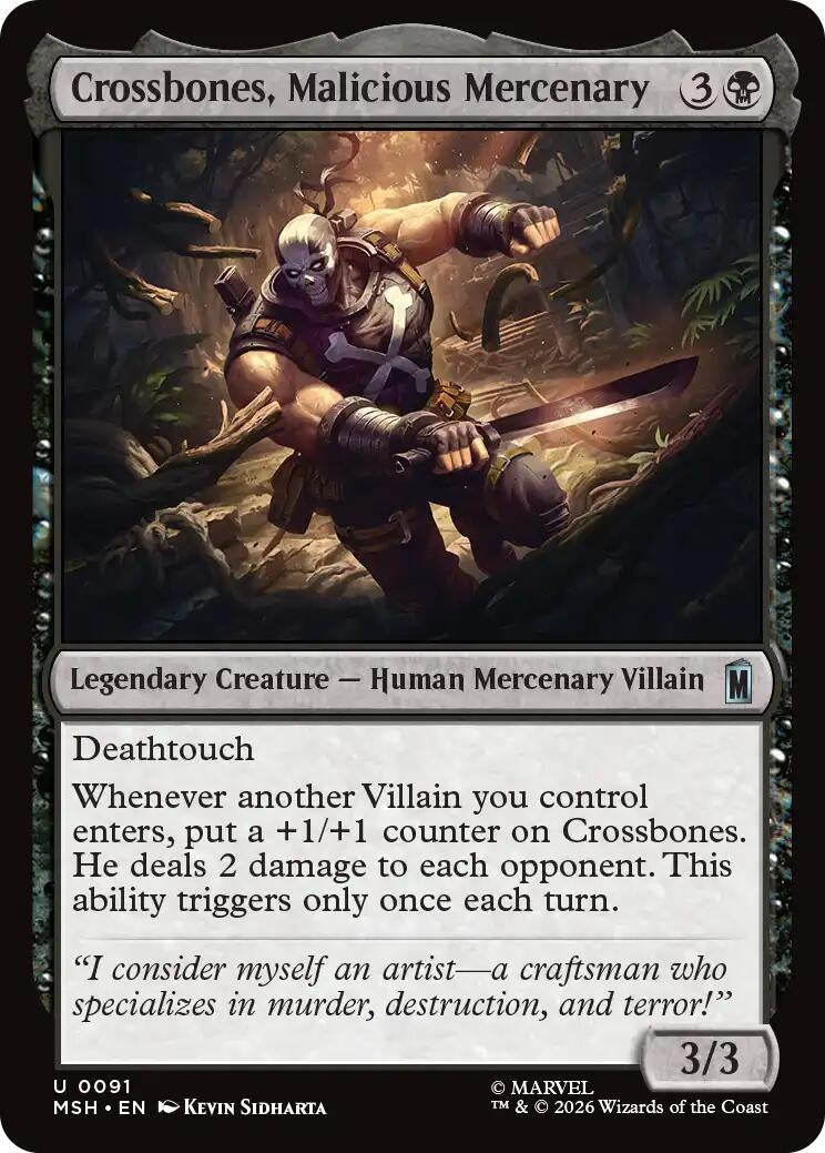 Image for Crossbones, Malicious Mercenary (Marvel Super Heroes) (91) - Magic: The Gathering