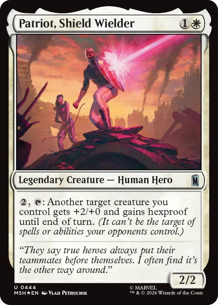 Image for Patriot, Shield Wielder (Surge Foil) (Marvel Super Heroes) (444) - Magic: The Gathering
