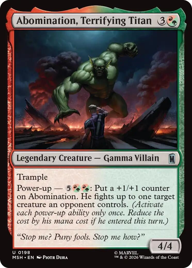 Image for Abomination, Terrifying Titan (Marvel Super Heroes) (198) - Magic: The Gathering