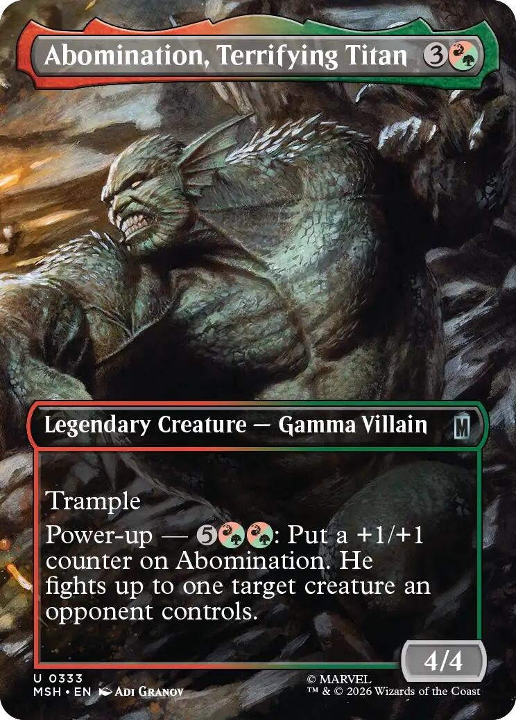 Image for Abomination, Terrifying Titan (Borderless) (Marvel Super Heroes) (333) - Magic: The Gathering