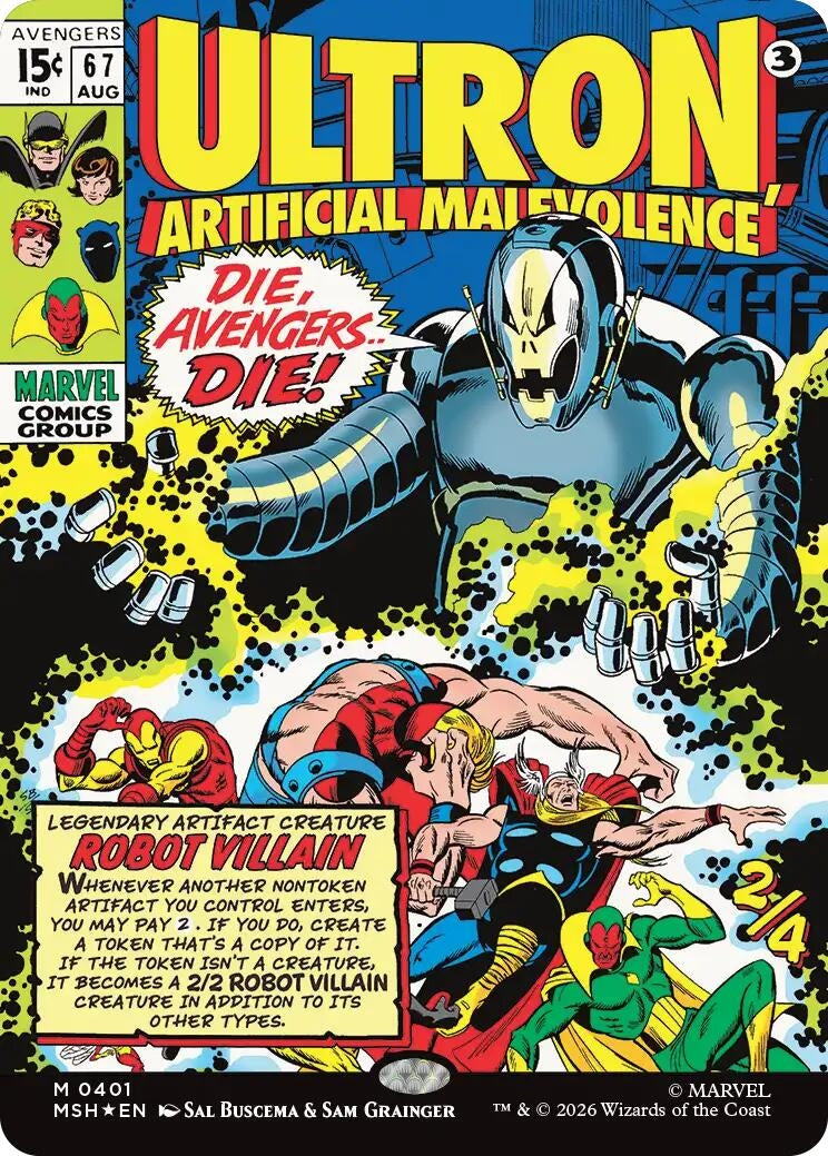 Image for Ultron, Artificial Malevolence (Borderless) (0401) (Marvel Super Heroes) (401) - Magic: The Gathering
