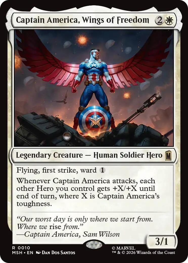 Image for Captain America, Wings of Freedom (Marvel Super Heroes) (10) - Magic: The Gathering