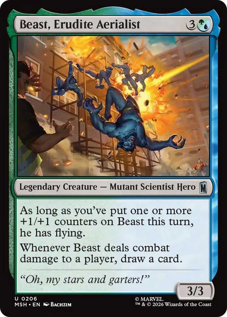 Image for Beast, Erudite Aerialist (Marvel Super Heroes) (206) - Magic: The Gathering