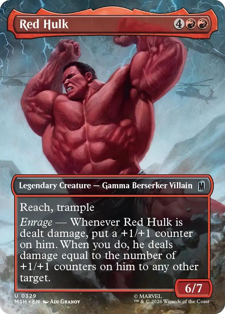 Image for Red Hulk (Borderless) (Marvel Super Heroes) (329) - Magic: The Gathering
